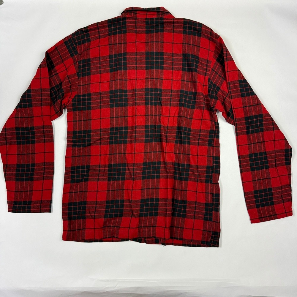 Polo Ralph Lauren Flannel Sleep Shirt Mens Medium Red Black Plaid Pajama Top - Picture 2 of 7
